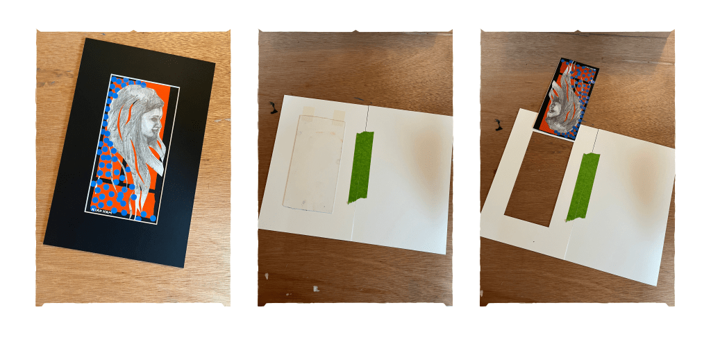 Three images of window mounted work to send to buyer as gift 