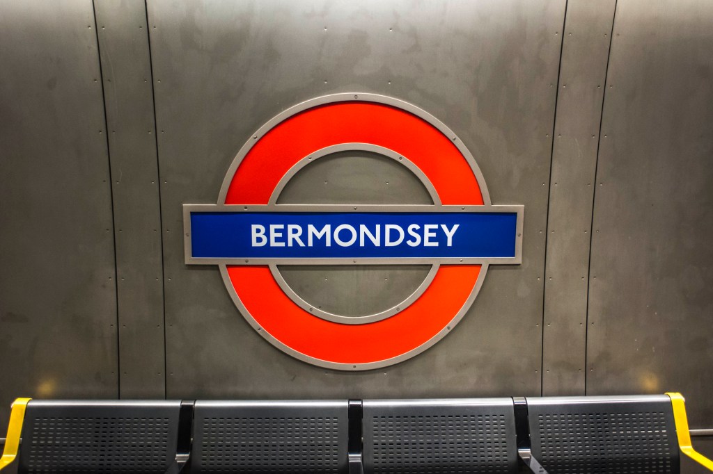 Bermondsey Tube station sign, bermondsey street art exhibitions bermondsey project space 