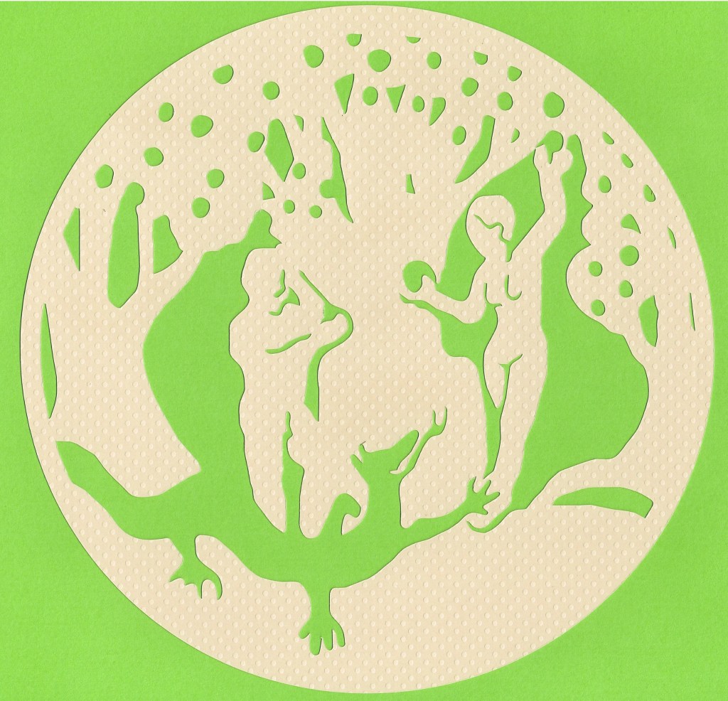 'The New Creation (test run)', two layer papercut, 30x30cm Charlie Kirkham