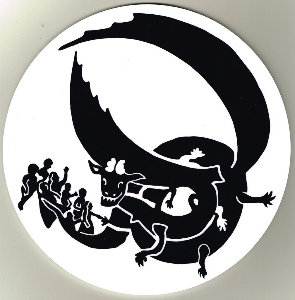 First test cut (complete with brittle snaps) laser cut acrylic sheet 5mm, black and white inlay. Design is 'The Children Come' by Charlie Kirkham
