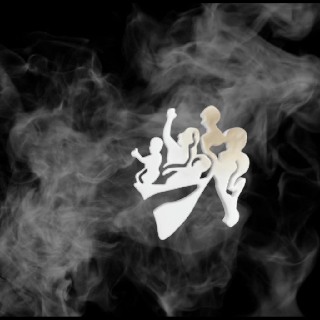 A burn mark on the white acrylic where the laser got too close, normally caused by warps in the acrylic sheet or an out of focus laser. Smoke image from Canva
