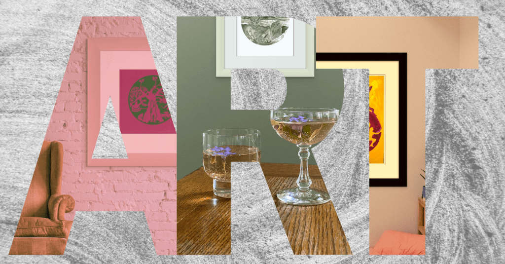 art spelled out with three different spaces and artworks by charlie kirkham