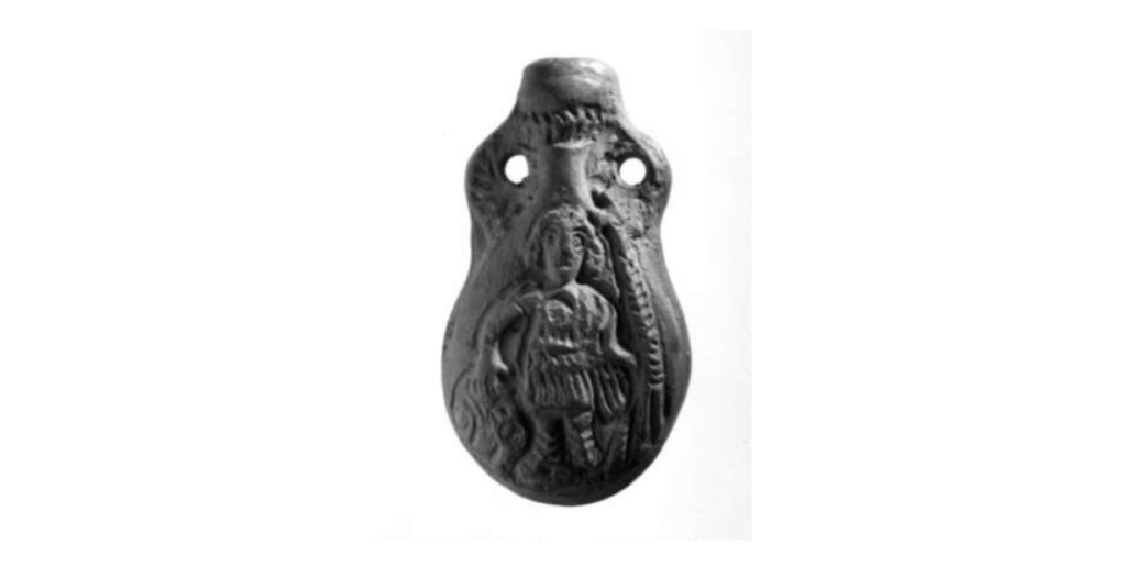 Pilgrim flask showing saint and serpent dragon, British Museum number 1856,0826.227