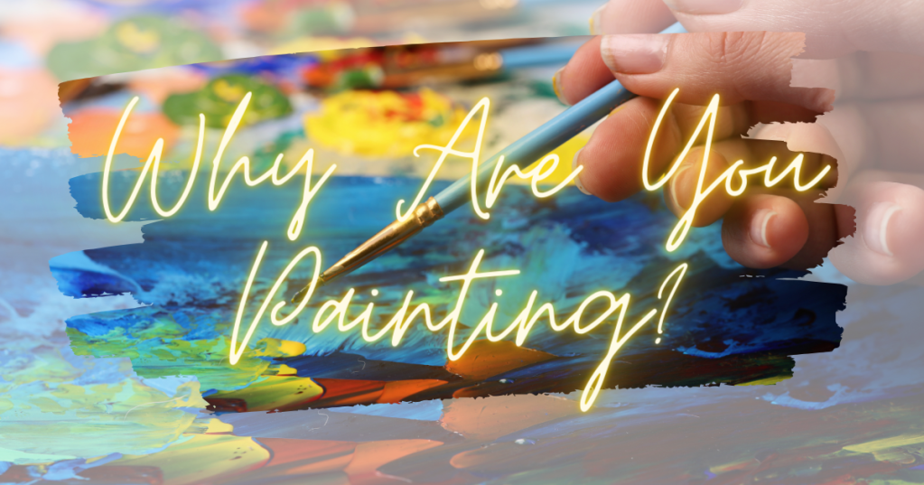 Why are you painting spelled out in yellow neon over photo of white hand painting with blue brush