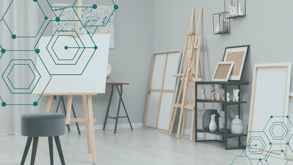 organised minamalist art studio 